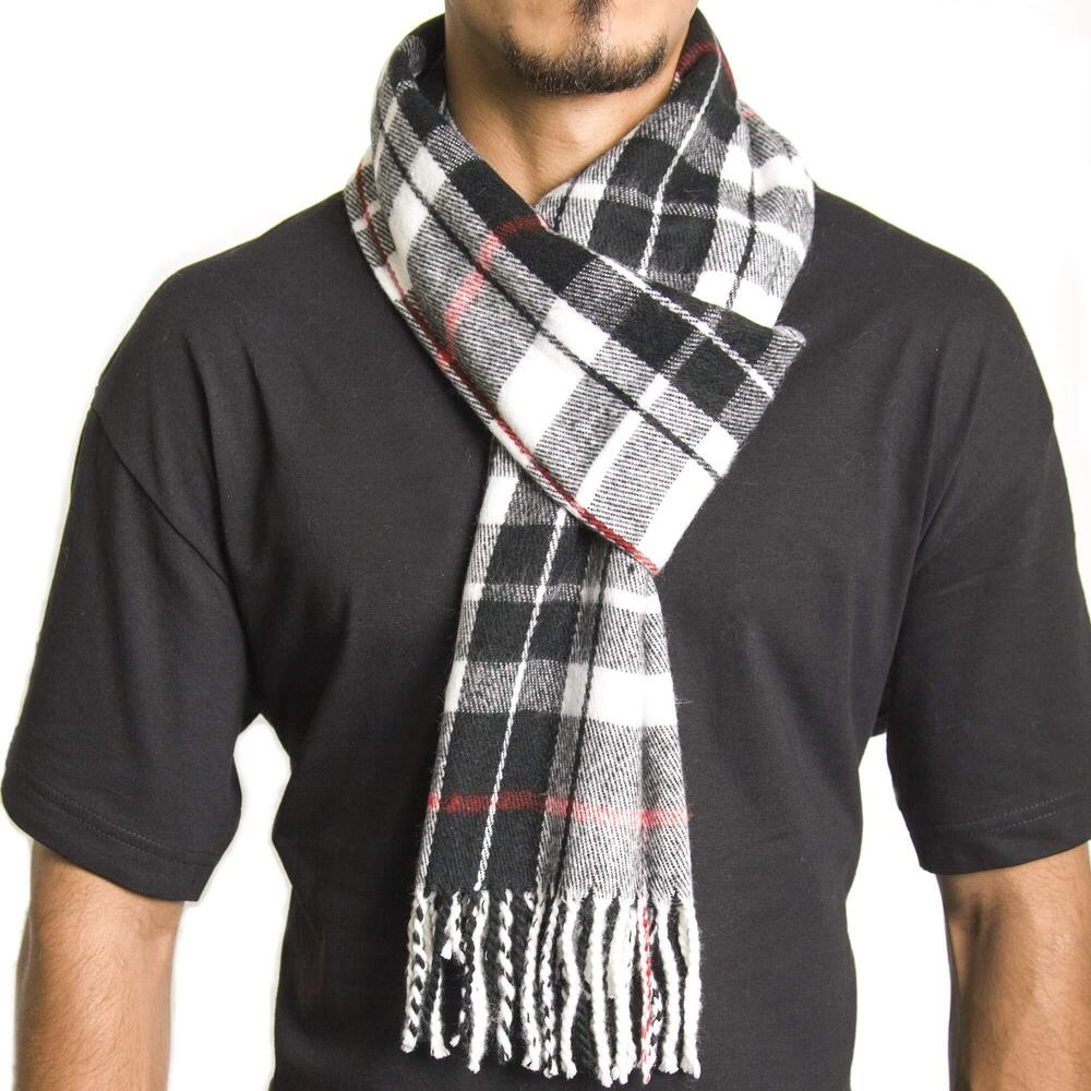 3445 Plaid Scarf Soft Winter Scarves Unisex,Red Plaid,One Size
